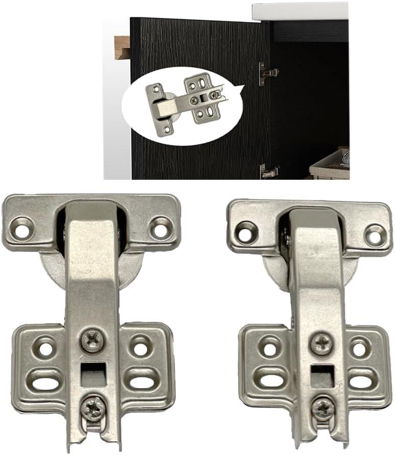 2 Pieces 90 Degree Cabinet Door Hinges, 180 Degree Cabinet Hinges for Wardrobe Bookcase Shoe Cabinet Door (4 Holes)