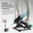 Sunny Health & Fitness Total Body 2-in-1 Smart Stepper Machine for Home with Handlebar and Resistance Bands
