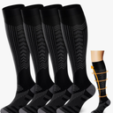 ACTINPUT Copper Compression Socks Men Women Circulation 4 Pairs-Best Support for Nurses,Running,Cycling, S-M