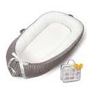 Baby Lounger-Breathable and Soft Organic 100% Cotton, Portable Infant Lounger with Removable Lounger Cover, Floor Lounger for Newborn - Grey White