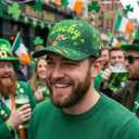St Patrick's Day Shamrock Baseball Cap - Lucky Four Leaf Clover Irish Accessories for Men & Women (Green)