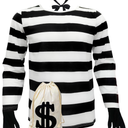 Costume Accessory Set: Bank Robber Costume for Adults L