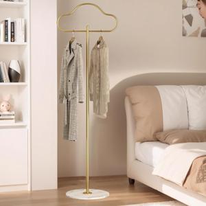 SEMIR Metal Gold Coat Rackswith Marble Base Modern Coat Tree for Coats, Hats, Scarves Cloud Shape Freestanding Coat Rack for Bedrooms, Living Rooms, Entryway