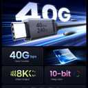 Silkland USB 4 for Long Thunderbolt 4 Cable 10FT, 40Gbps/8K Display/240W Charging, Braided USB C Thunderbolt 3 Cable 3M, USB C Video Cable Compatible for MacBook, iPhone 17/16, SSD, Monitor