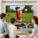 6-in-1 DVD Player for TV-External Mini CD/DVD Drive with HDMI AV Output, USB/TF Reader. Universal DVD Players forTV/Monitors/PCs/Laptops, PAL/NTSC Support.Player for Home DVD Players for tv hdmi (black)
