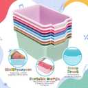 Dandat 16 Pcs Plastic Book Bins for Classroom Library Cubby Bins Scoop Front Stackable Toy Storage Tubs Containers for School Office Home Nursery Playroom Organization(Pastel Color)