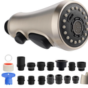 Hibbent Pull Down Kitchen Faucet Head Replacement, 3-Function Kitchen Faucet Head Sink Spray Nozzle with 15 Adapters, American Standard, Delta, Kohler Faucets,