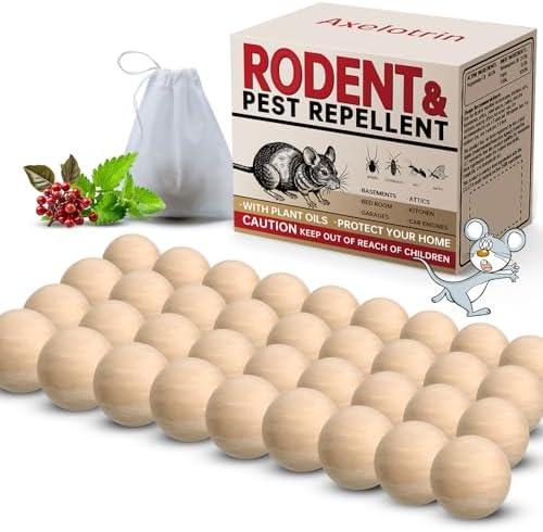 36Pcs Mouse Repellent, Peppermint Oil to Repel Mouse, Mice, Rats, Rodent Repellent Balls – Moth Balls for Rodents, Effective Mice Deterrent for Indoor & Outdoor Use Safe