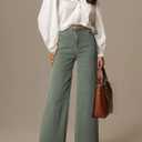 Dokotoo Women's Casual High Waisted Jeans for Women Baggy Wide Leg Loose Stretch Denim Pants Four Leaf Clover Size 10