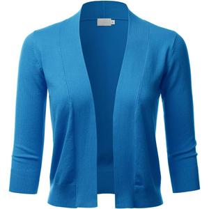 LALABEE Women's Classic 3/4 Sleeve Open Front Cropped Bolero Cardigan Shrugs for Dresses (S) (Lbt002-cobaltblue)