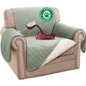 Turquoize 100% Waterproof Sofa Covers Chair Cover Slipcover Couch Protector Triple Non-Slip Sofa Slipcover for 1 Cushion Furniture Protector for Pets, Kids,Dog (Chair 23", Sage)