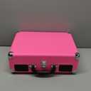 Victrola Journey Bluetooth Portable Suitcase Record Player  with Built-in Speakers, 3 Speed Vinyl Record Player, RCA Out, Headphone Jack (Pink)