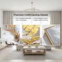 Hand Painted Abstract Canvas Wall Art for Living Room,Large Framed Gold Oil Painting For Bedroom, 3 pcs Wall Painting for Office Wall Décor 24" x 64", 24x32 inches + 16x24 inches