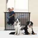 Dog Gate for Stairs Pet Gates for The House: Dogs Screen Mesh Gate for Doorways Stairways Indoor 29 inch Tall, 45 inch Wide, Fits Openings 40'' to 43'' Wide