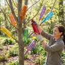 Zhehao 12 Pcs Colored Glass Bottles Colorful Empty Wine Bottles Decorative Glass Bottle for Bottle Tree Garden Yard Outdoor Home Decor(Light Rainbow Color,Square)