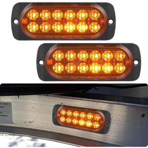 Amber LED Trailer Turn Signal Brake Parking Side Maker Lights, DOT Compliant Waterproof Surface Mount Lighting for Truck Tractor Jeep RV
