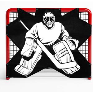 Doublehorse Ice Hockey Training Target: Durable Quick Install PVC Goalie for Shotting Accuracy Skill Development Suit Indoor Outdoor All Weather - for Youth Adults with 7 Hole - 1 Piece