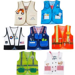 Tigerdoe Dress Up Vest - 7 Pc - Pretend Play School Set - Career Costumes - Role Play Costume - Occupation Costume