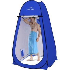Your Choice XL Pop Up Privacy Shower Tent - Portable Changing Tent for Camping, Beach & Poolside - 82.6" Tall Double Storage Pockets & Carry Bag (Blue)