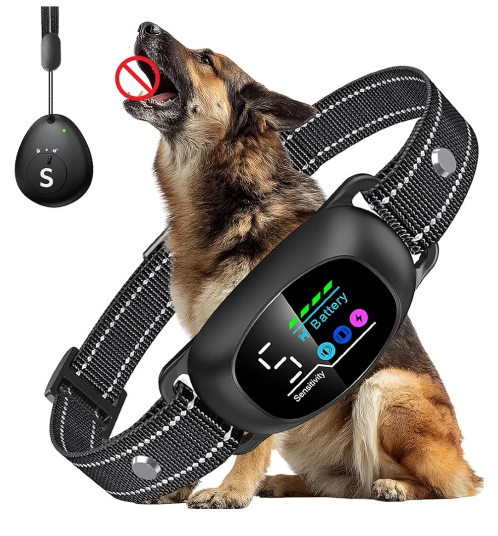 Dog Bark Collar with Remote – 2-in-1 Automatic & Manual Modes, Smart Anti Bark Dog Training Collar with Beep, Vibration & Shock, 330FT Range, IP67 Waterproof, Rechargeable (8-150lbs)