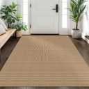 EARTHALL Woven Area Rug 4x6 Ft Washable Rugs for Entryway Non Slip Braided Throw Rugs Bedroom Carpet Cotton Entry Rug Cotton Floor Carpets for Bedroom Dining Room Living Room, Orange/Tan/Brown (4' x 6' (Rectangular))