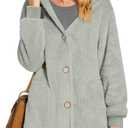 Bestbee Warm Fleece Jackets for Women, Fuzzy Hooded Casual Coats Lidies 2025 Cardigan Sweaters Outerwear with Pockets Size L