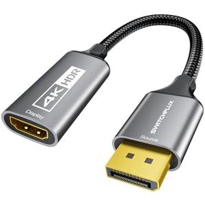 SWITCHFLUX Active DisplayPort to HDMI Adapter (4K@60Hz,1440P/2K@120Hz) Uni-Directional DP 1.2 to HDMI 2.0 Converter,Male to Female,Compatible with AMD,NVIDIA,Desktops,and Gaming Monitors