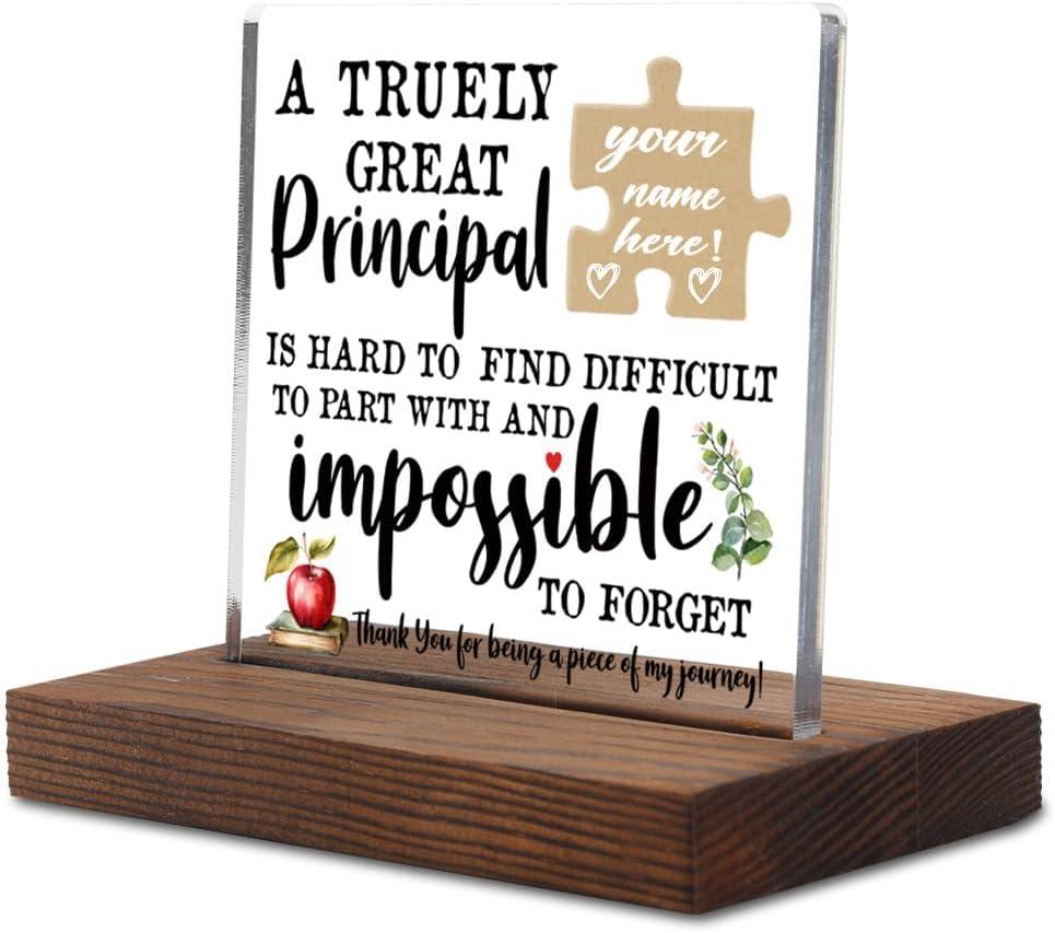 A Truly Great Principal Sign Decor, Thank You Appreciation Gift for Principal Leaving Graduation Retirement Going Away Farewell Gifts Office Desk Decorative Signs Plaques YPT6