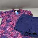 Halcurt Women's Built in Bra Rash Guard UPF 50 Two Piece Swimsuit Shirt and Board Shorts, S