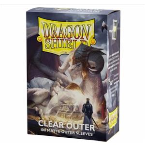 Dragon Shield | Matte Clear Outer Sleeves | 100 CT - Smooth & Tough Premium TCG Sleeves | Compatible with Pokemon, Flesh & Blood, One Piece & Magic The Gathering