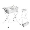 Collapsible Baby Bathtub with Stand - Large Capacity Baby Bath Tub with Thermometer & Soft Cushion | Portable Travel Newborn Infant Bathtub | Foldable Toddler Bathtub for Baby 0 to 36 Months