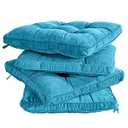 Tiita Dining Chair Seat Cushions 18x18 Inch Office Chair Pads Square Floor Pillows Pad for Outdoor Kitchen Dining Chairs with Ties Set of 4 (Blue)