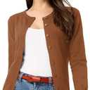 GRACE KARIN Brown Cardigan Sweaters for Women Lightweight Dressy Button Down Sweater Jacket Spring Clothes Outfits XL