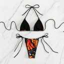 Women's Halter 2 Piece Bikini Set Sexy Tie String Triangle Bathing Suits (Red, Small)