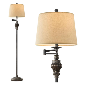 61" Vintage Floor Lamp with 350° Adjustable Swing Arm, Standing Lamp for Bedroom Living Room Bedside Nightstand Retro Farmhouse Mid Century Lamp Light Home Décor Office Gifts