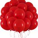 RUBFAC 65pcs Red Latex Balloons, 12 Inches Helium Party Balloons with Ribbon for Birthday, Wedding, Baby Shower, Bridal Shower, Valentine's Day Party Decorations