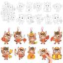 JAPBOR Chinese New Year Craft for Kids - 83pcs 2026 Lunar New Year Horse Party Favors Coloring Kit, Color Your Own DIY Spring Festival Arts Hanging Ornament Activities Draw Paper Bulk Decor
