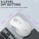 SOLAKAKA SM66 White Silent Wireless Mouse, Dual Mode(BT/2.4G) Computer Mouse for Laptop/PC/Mac