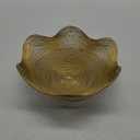 Mela Artisans Metal Bowl, Gold, Large, 12 x 4.5 x 6, Ruffle Decorative Style Bowls for Fruits & More, Kitchen Counter w/Round Underneath, Handmade, Sustainable, Elegant, Modern