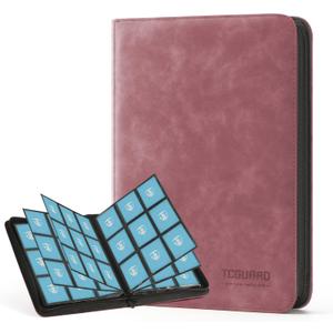 Trading Card Binder, 9 Side Loading Pocket Card Album Hold Up to 540, Zipper Binder for Collection, TCG Holder for Sports, Yugioh, MTG  (Wine 9)