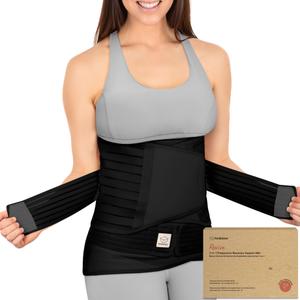 3 in 1 Postpartum Belly Support Recovery Wrap – Postpartum Belly Band, After Birth Brace, Slimming Girdles, Body Shaper Waist Shapewear, Post Surgery Pregnancy Belly Support Band (Midnight Black, XL)