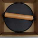 EWFEN Burger Press, 7" Round Heavy-Duty Cast Iron Smash Bacon Press Meat Steak with Wood Handle for Griddle, Sandwich, Nonstick Pan