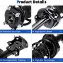 Front Complete Struts Assembly w/Coil Spring Shock Absorber Compatible with Honda CR-V 2.4L 2007-2014, Exc. Touring Models, Replace for 1333365L 1333365R, 2Pcs