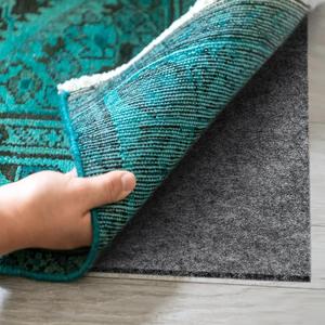 9x12 FT Non Slip Rug Pad Waterproof Cushioned Felt Rug Pad for Hardwood Floors 1/8” Thick Soft Carpet Pad with Natural Rubber Backing, Secure Grip & Floors Protection