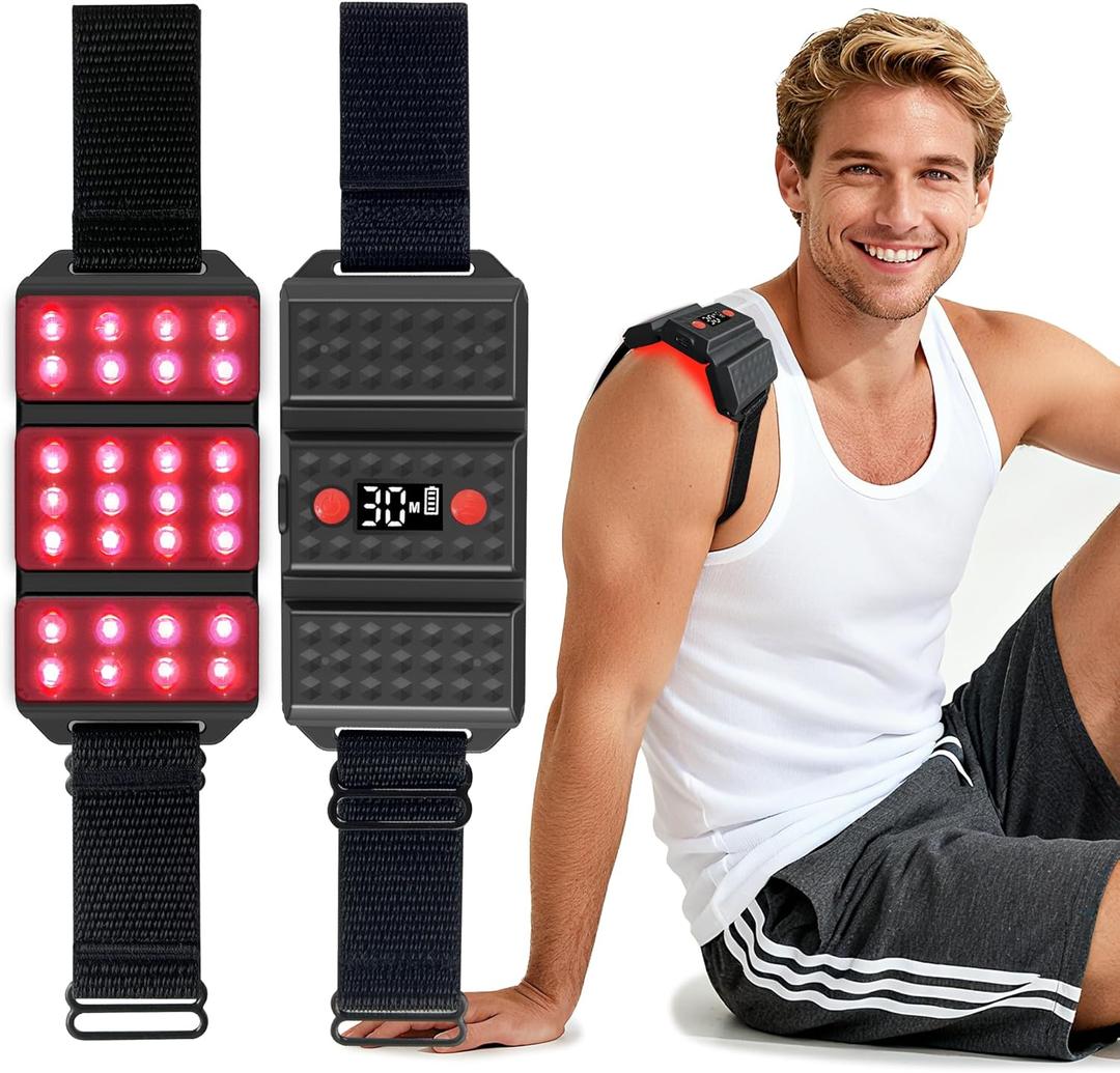 Red Light Therapy Belt, LED 660nm & 850nm Near Infrared Light for Muscle Recovery, Pain Relief, Wearable Wrap Inflammation, Joint Health & Mobility - Portable & Hands-Free (Standard)