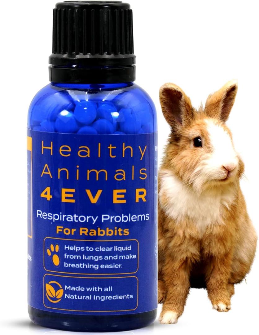 HealthyAnimals4Ever HA4E - Rabbit Respiratory Treatment - Support for Snuffles, URI & Breathing Relief - Preventive Care - Natural Homeopathic Tablets - 300 Count, BBD: 01/20/2026