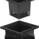 Catch Basin Kit 12X12 inch with Debris Basket and Grating | Square Storm Drain,Catch Basin for Drainage with 4 Outlet,Fit for 4 Size(2, 3, 4 and 6) inch Pipe,for Lawns, Landscaped Areas