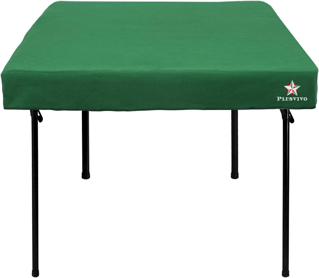 Plusvivo Game Table Cover - Mahjong, Poker, Bridge - Machine Washable Felt - 36" x 36" Blue