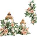 Ling's moment 6Pack 2ft Artificial Flowers Garland Beige Lantern Flower Centerpieces Brown Wedding Aisle Decor Chair Nude Flowers Arch Floral for Signs DIY Table Wall Window Cake Decoration