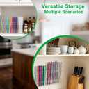 2 x Acrylic Straw Holder for Cabinet Door  9.8" Adjustable 2-Part Straw Organizer & Dispenser, Clear Adhesive Mount Kitchen Organizer for Countertops, Cupboards, and Coffee Bar Storage